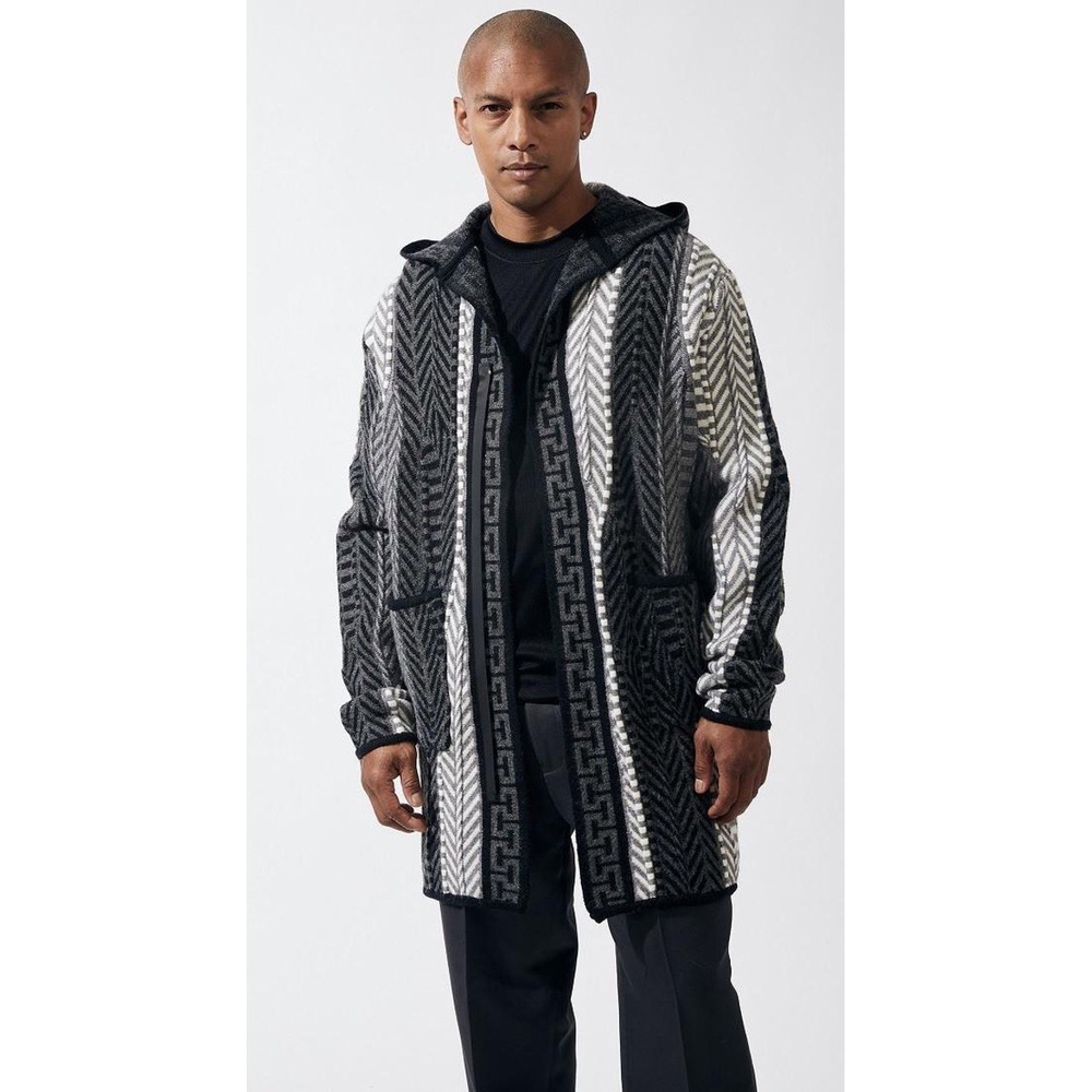 Silversilk Grey 3/4 Men's Navy Meander Hooded Cardigan NWT MSRP $190 Size XXL